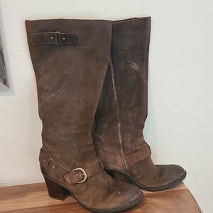 Born Dark Brown Heeled Boots